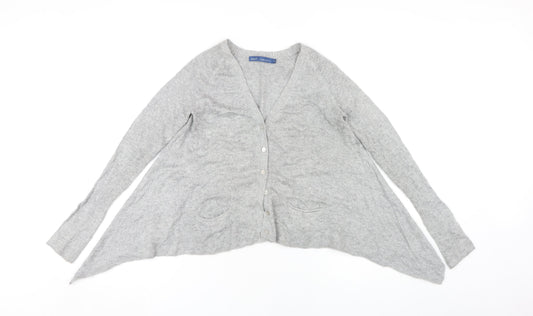 Next Women's Grey V-Neck Cardigan Size 8