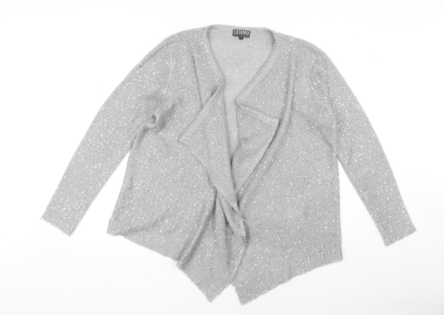 CASAMIA Women's Grey Sequin Cardigan M