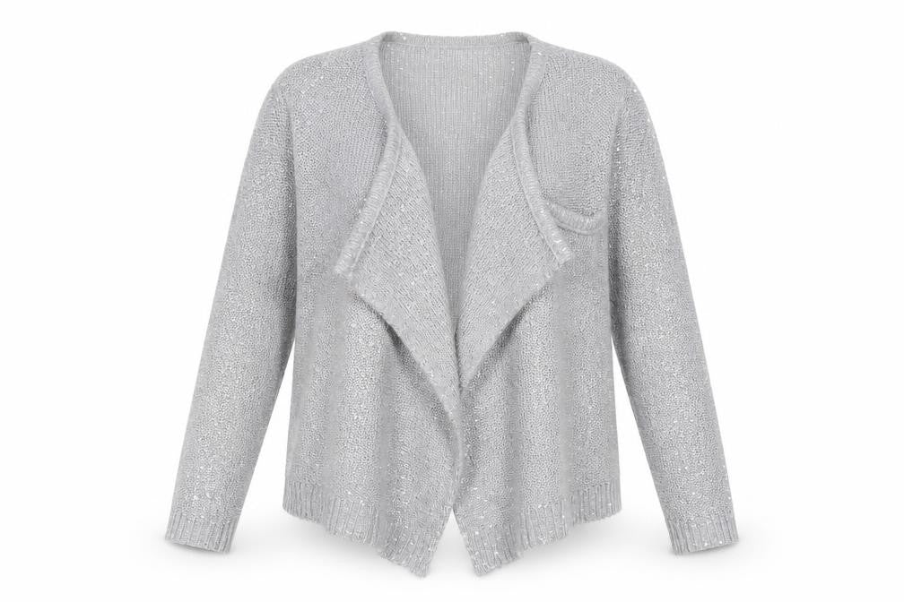 Casamia Women's Grey Sequin Cardigan M