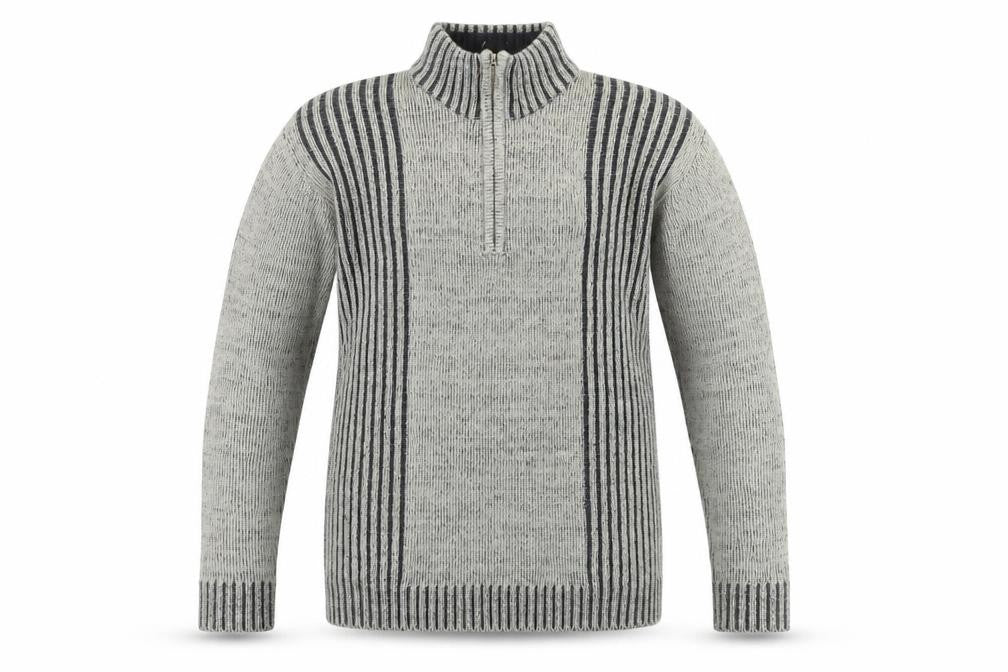 Rrapidfire Men's Grey Striped Pullover Jumper L