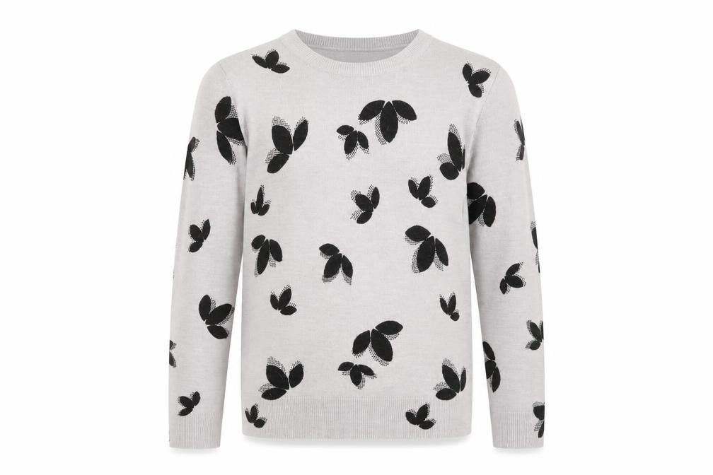 Marks & Spencer Women's Grey Butterfly Jumper Size 10