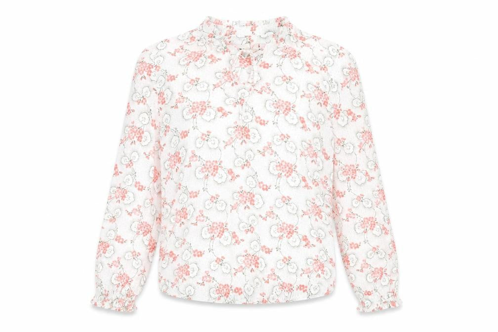 Marks & Spencer Women's Ivory Floral Blouse - Size 8