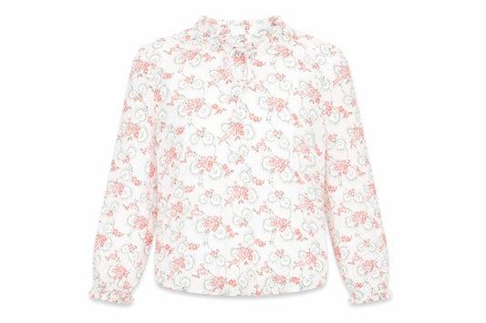 Marks and Spencer Women's Ivory Floral Blouse - Size 8