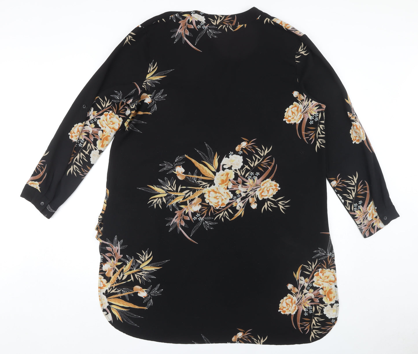 Apricot Women's Black Floral Tunic, XL, Long Sleeve