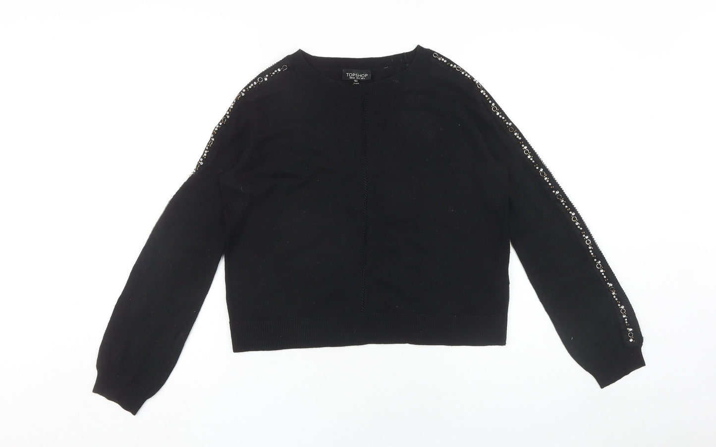 Topshop Women's Black Pullover Jumper Size 8