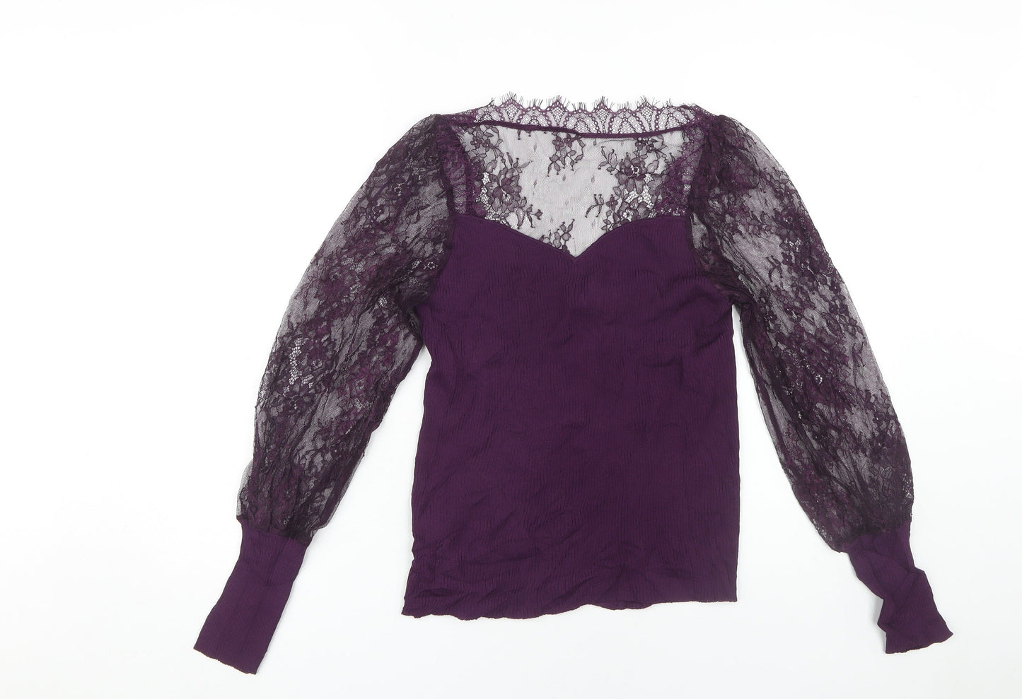 Next Women’s Purple Lace Sweetheart Blouse Size 12