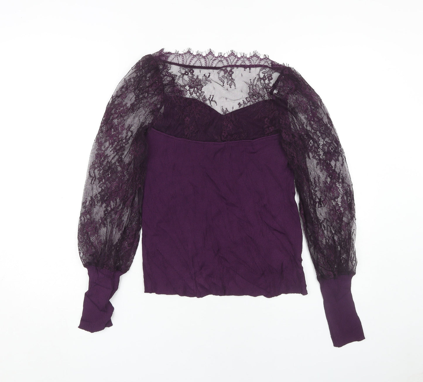 Next Women’s Purple Lace Sweetheart Blouse Size 12