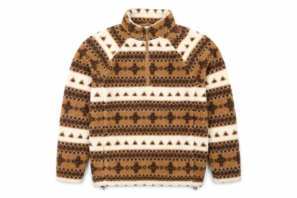 Cotton Traders Women's Brown Ivory Fleece Sweatshirt S