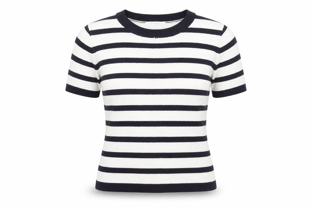 Marks & Spencer Women’s White Striped T-Shirt, Size 6