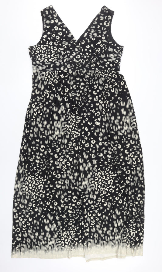 Marks and Spencer Women's Black V-Neck Midi Dress