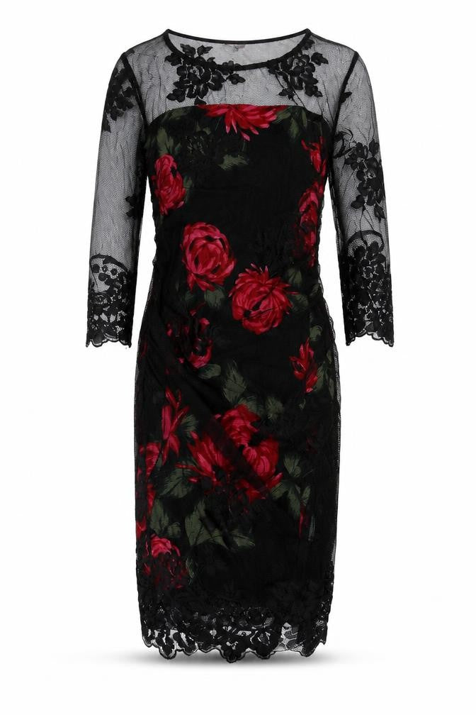 Phase Eight Women's Black Floral Dress Size 10