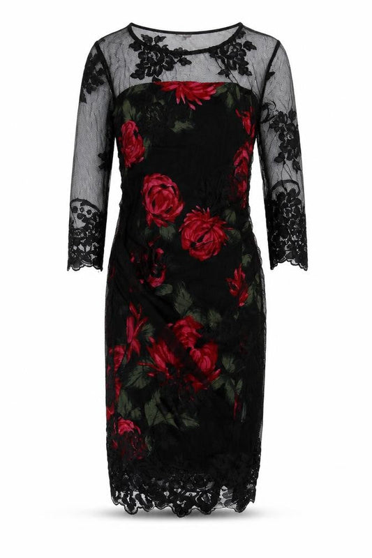 Phase Eight Women's Black Floral Dress Size 10