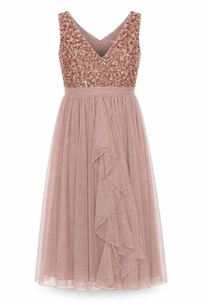 Sistaglam Women's Brown Sequin Dress Size 14