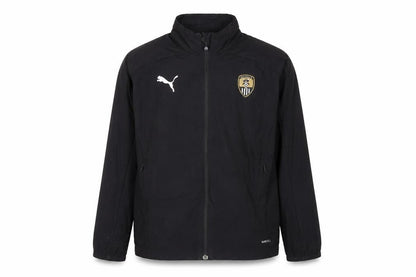 Front view of Puma boys’ black track jacket, size 14