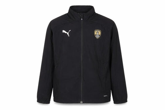 Front view of Puma boys’ black track jacket, size 14