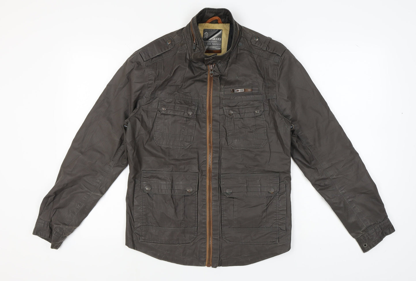 F.F.P. Men's Brown Military Style Jacket S