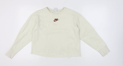 Additional front view of Nike girls’ ivory xl pullover sweatshirt long sleeve casual