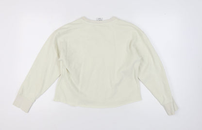 Back view of Nike girls’ ivory xl pullover sweatshirt long sleeve casual