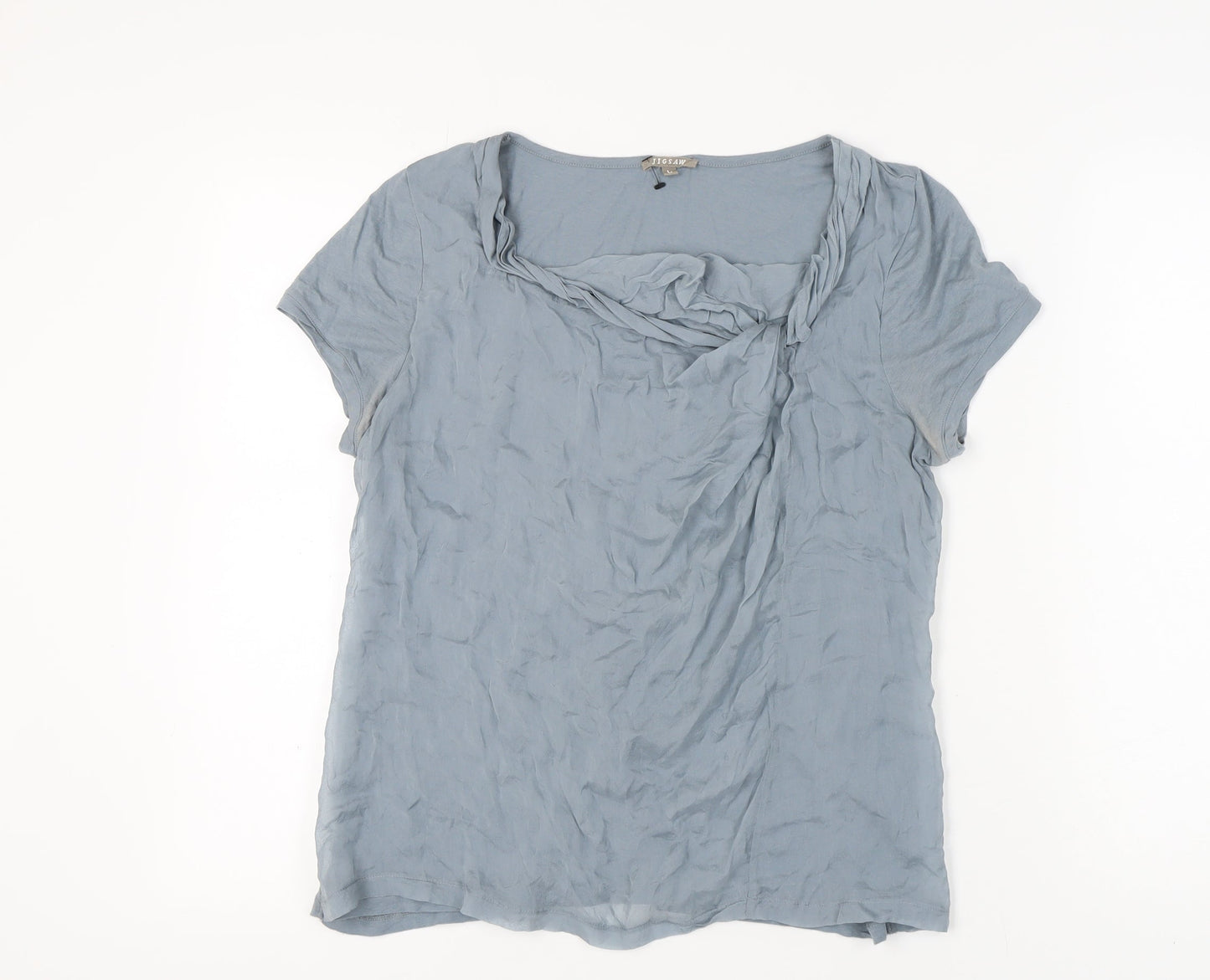 Jigsaw Women's Blue Modal Cotton Cowl Neck T-Shirt L