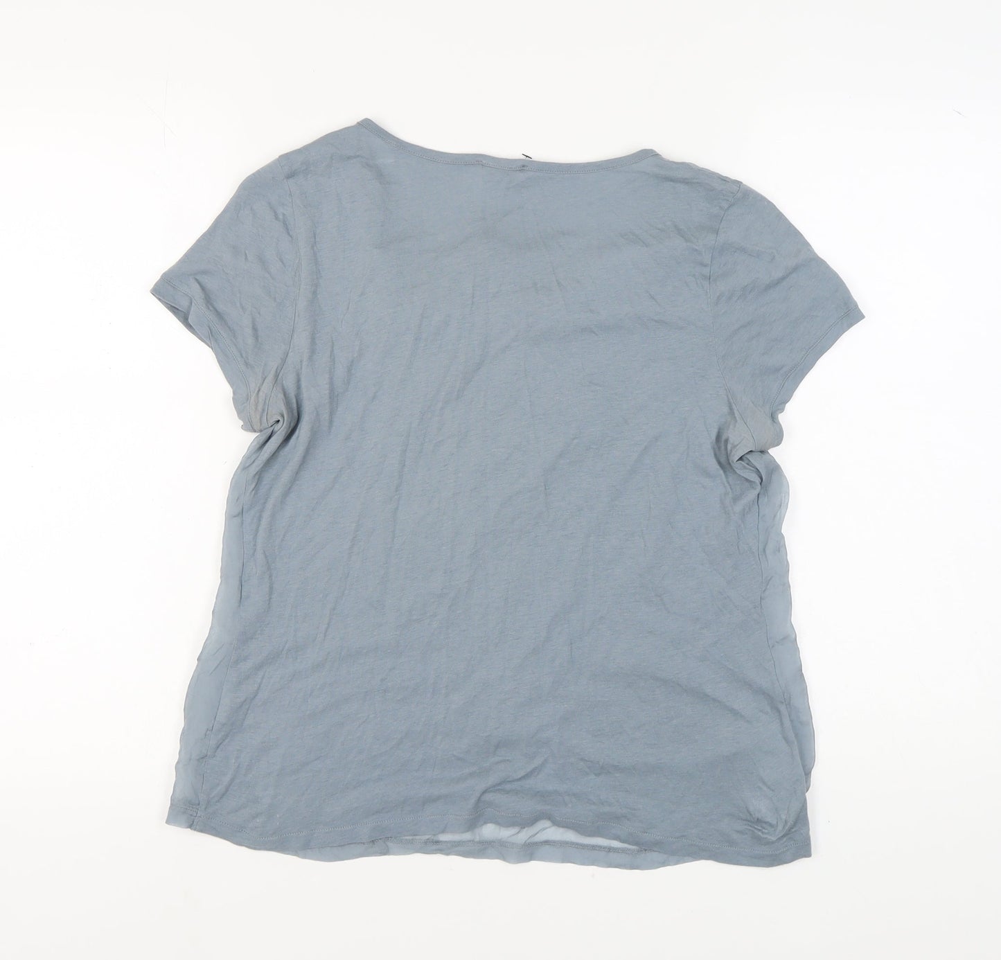 Jigsaw Women's Blue Modal Cotton Cowl Neck T-Shirt L