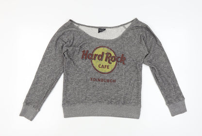 Hard Rock Cafe Women's Grey Logo Sweatshirt, Size S