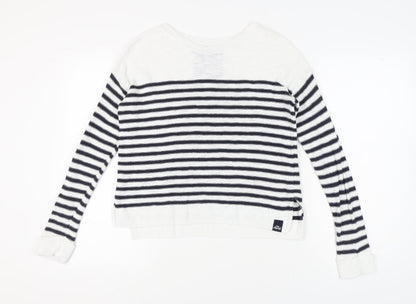 Superdry Women's Striped Pullover Jumper S White