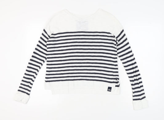 Luperdry Women's Striped Pullover Jumper S White