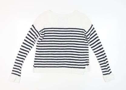 Superdry Women's Striped Pullover Jumper S White