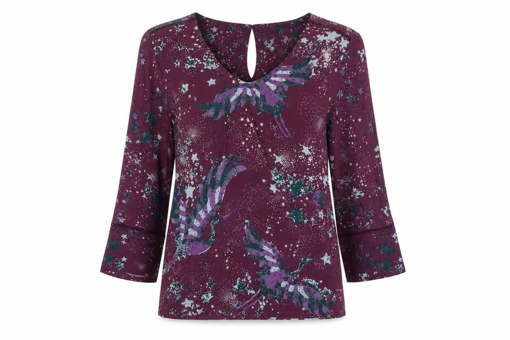 White Stuff Women's Purple Blouse - Size 10, Viscose