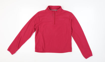 Additional front view of Peter Storm girls’ red fleece pullover sweatshirt 13 years