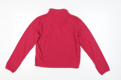 Back view of Peter Storm girls’ red fleece pullover sweatshirt 13 years