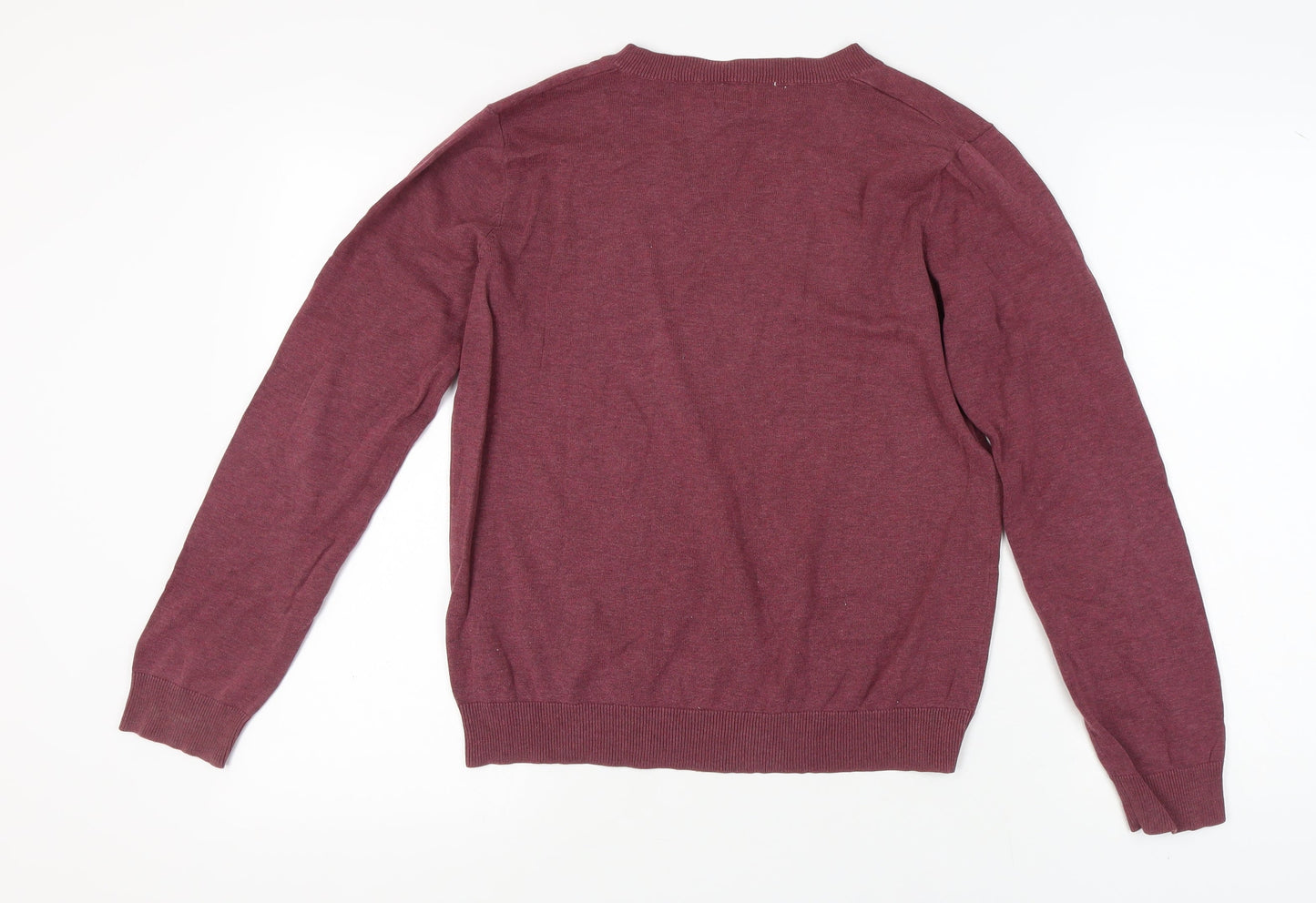 Calvin Klein Jeans Women's Purple V-Neck Pullover L