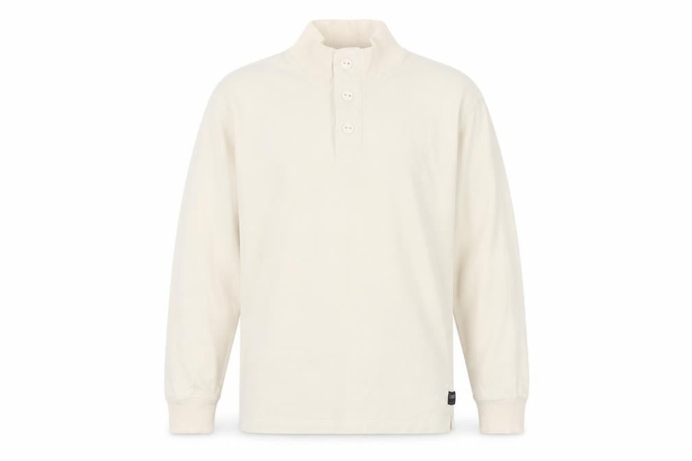 Sonneti Men's Beige Henley Long Sleeve Sweatshirt - Size L