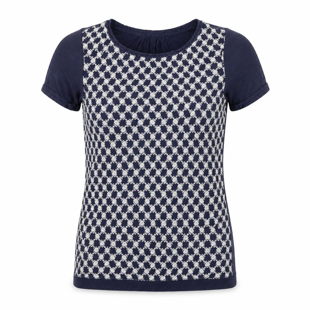 Fat Face Women's Blue Geometric T-Shirt Size 8