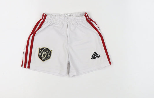 Adidas Boys White Football Athletic Shorts Size 6 Years
