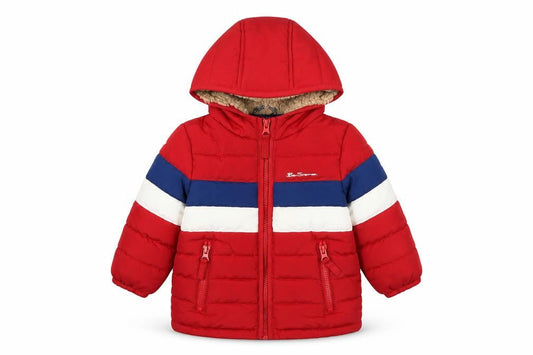 Ben Sherman Red Puffer Jacket for Unisex Toddlers, 12 Months