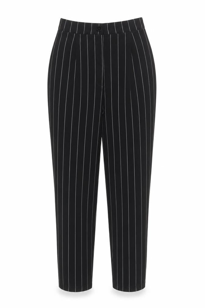 Divided Women's Black Striped Trousers Size 8