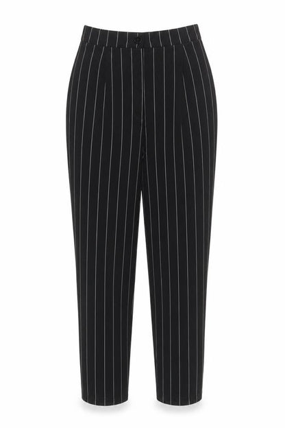 Divided Women's Black Striped Trousers Size 8