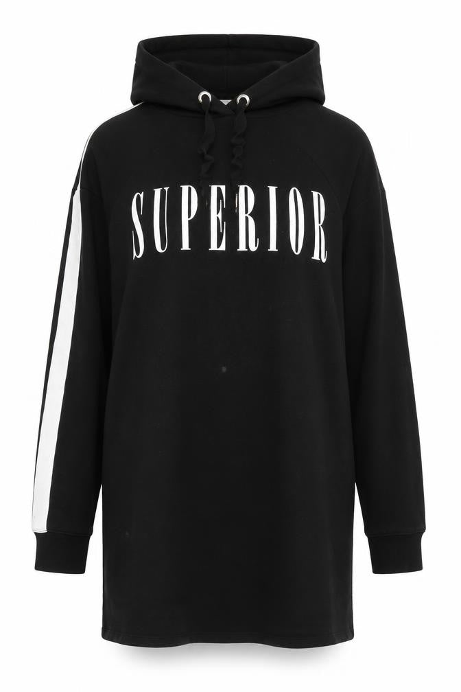 H&M Women's Black Hoodie with Logo, Size 8