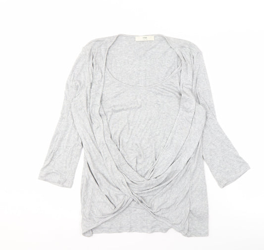 Marks & Spencer Women's Grey Cardigan, Size 16, Scoop Neck
