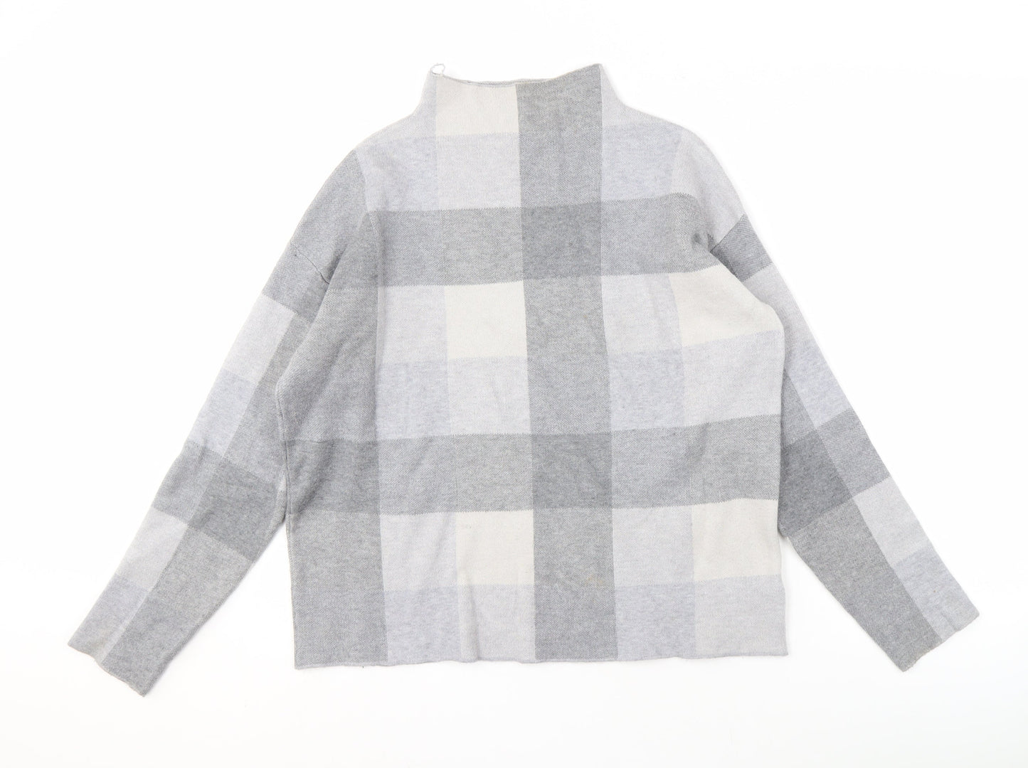Tahari Women's Grey Check Pullover Jumper Size M