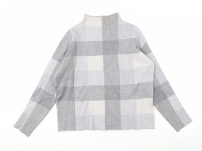 Tahari Women's Grey Check Pullover Jumper Size M