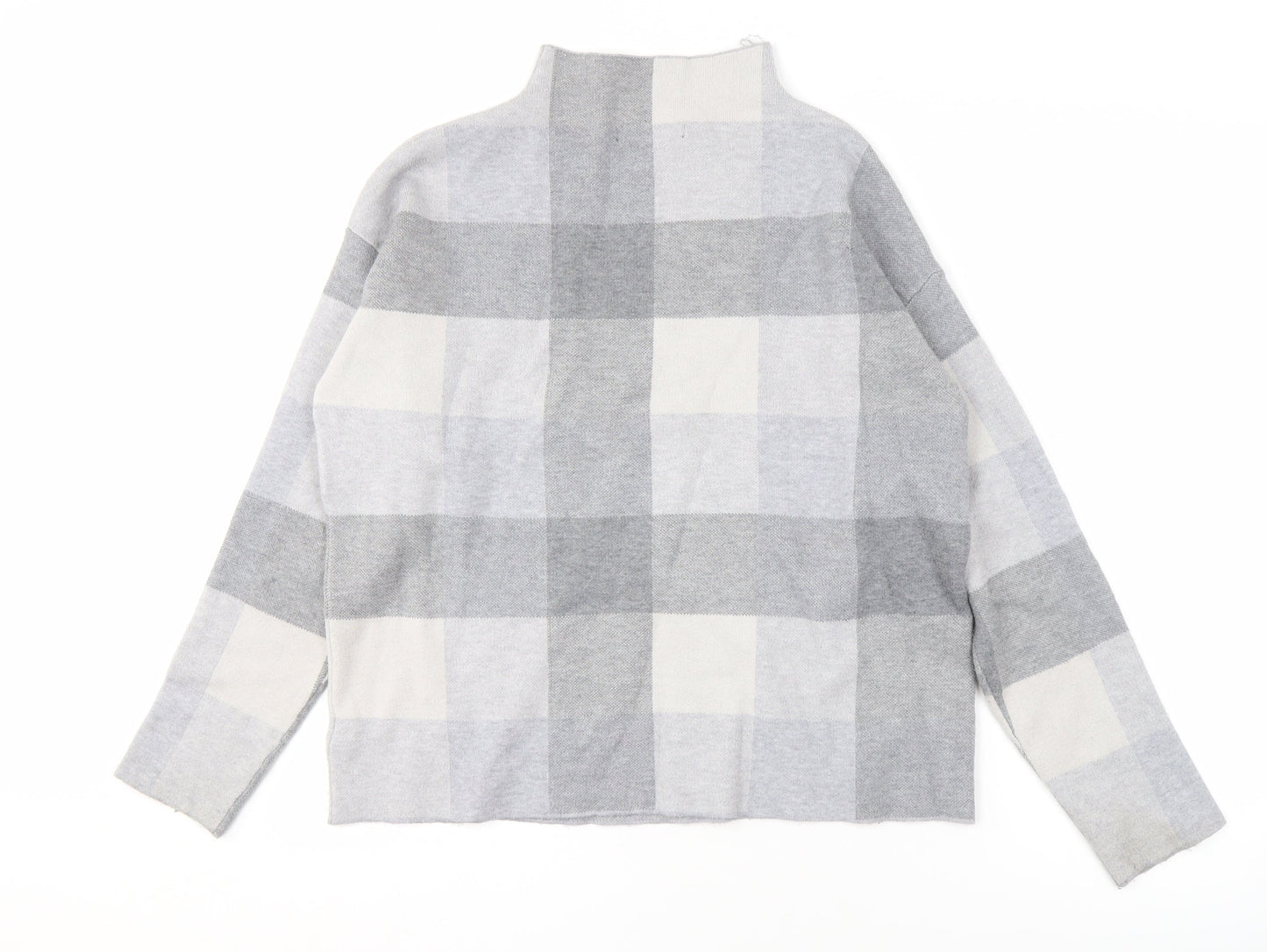 Tahari Women's Grey Check Pullover Jumper Size M