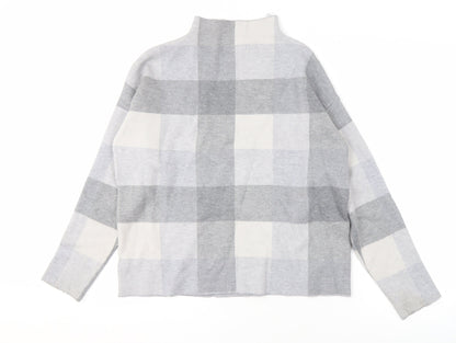Tahari Women's Grey Check Pullover Jumper Size M