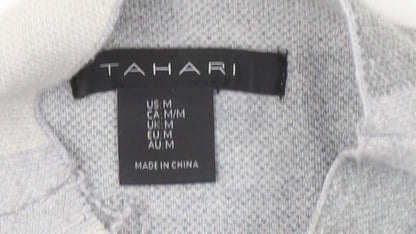 Tahari Women's Grey Check Pullover Jumper Size M