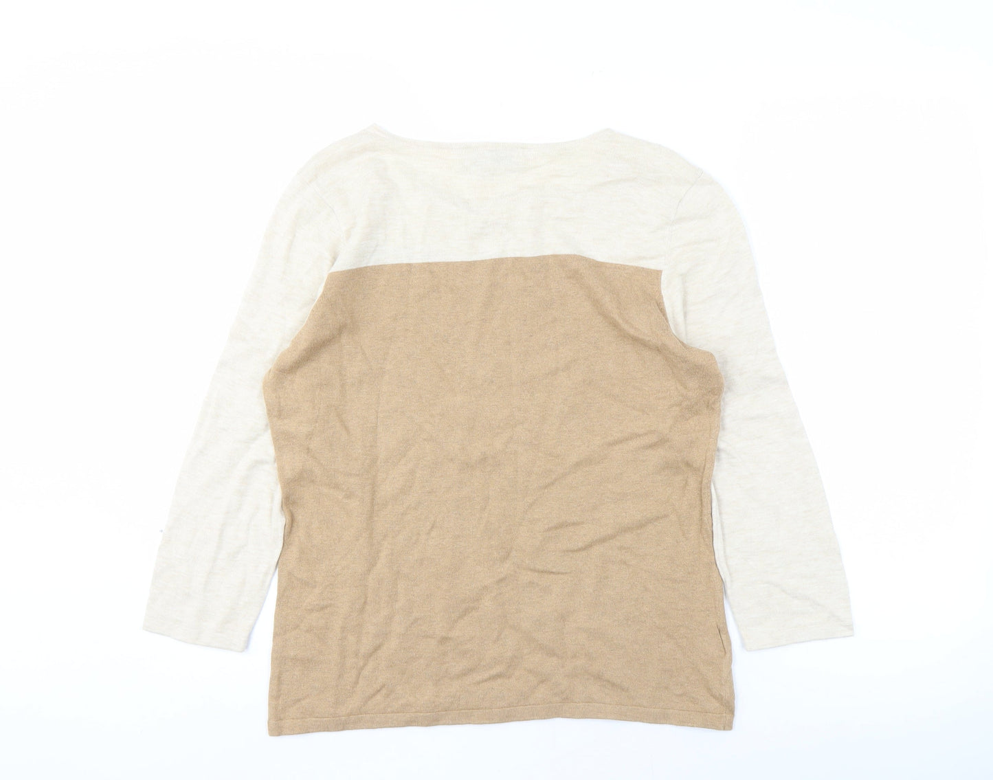 Next Women's Beige Pullover Jumper, Size 14, Boat Neck
