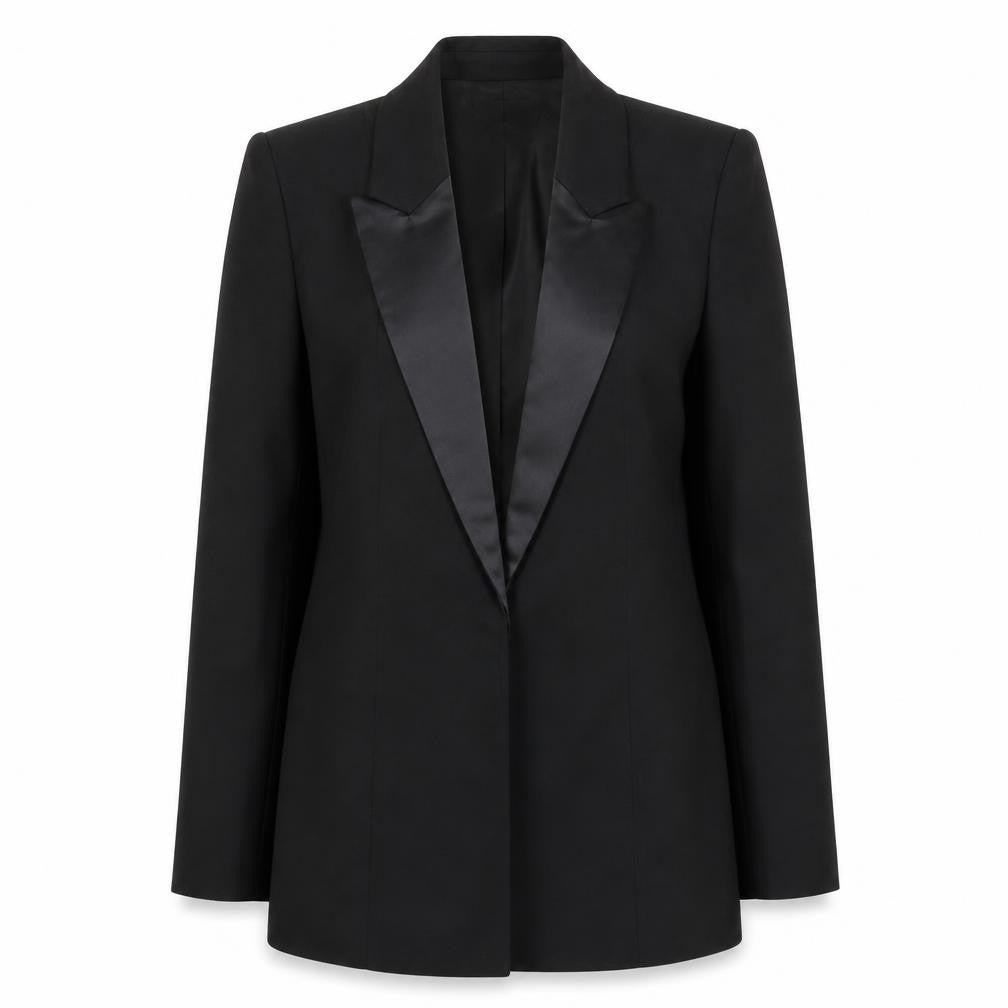 PrettyLittleThing Women's Black Tuxedo Blazer, Size 12