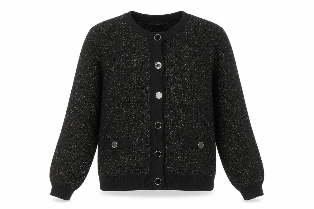 Et Vous Women's Black Cardigan, Size 14, Button Accent