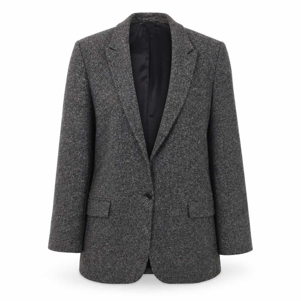 Zara Women's Grey Blazer Lined Work Jacket L