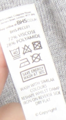 BHS Women's Grey Pullover Jumper, Size 8 Petite, Buttons